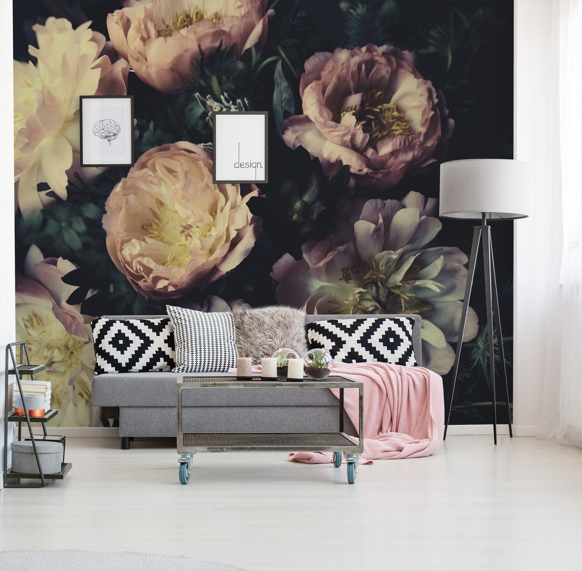 Vintage Wallpaper of Peony Bouquet Photography Self - Etsy