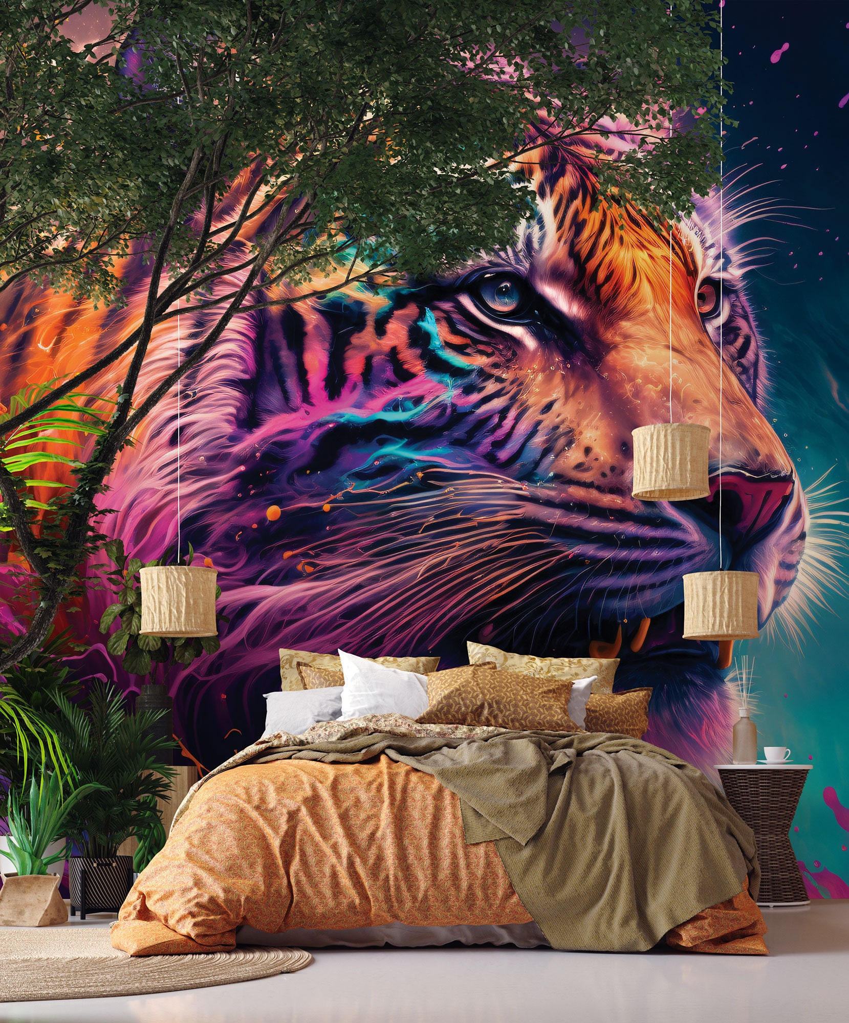 Photographic Wallpaper Vlies Tiger Vinyl Wall Sports Cheap Boy Cross Fit | Fotomurales Decorative | Photographic Wall | Mural | Sticker 350 X 250 Cm