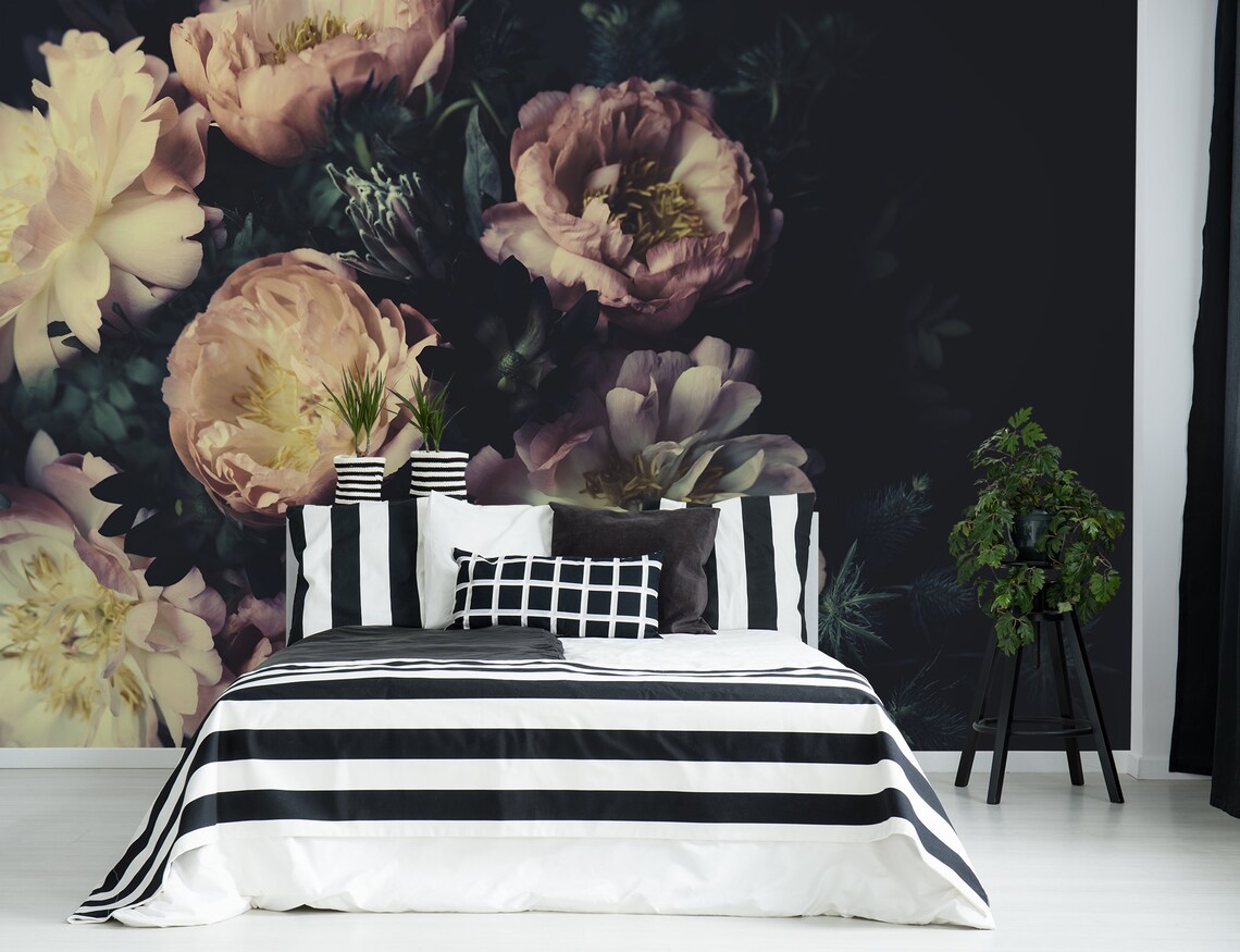 Vintage Wallpaper of Peony Bouquet Photography Self - Etsy