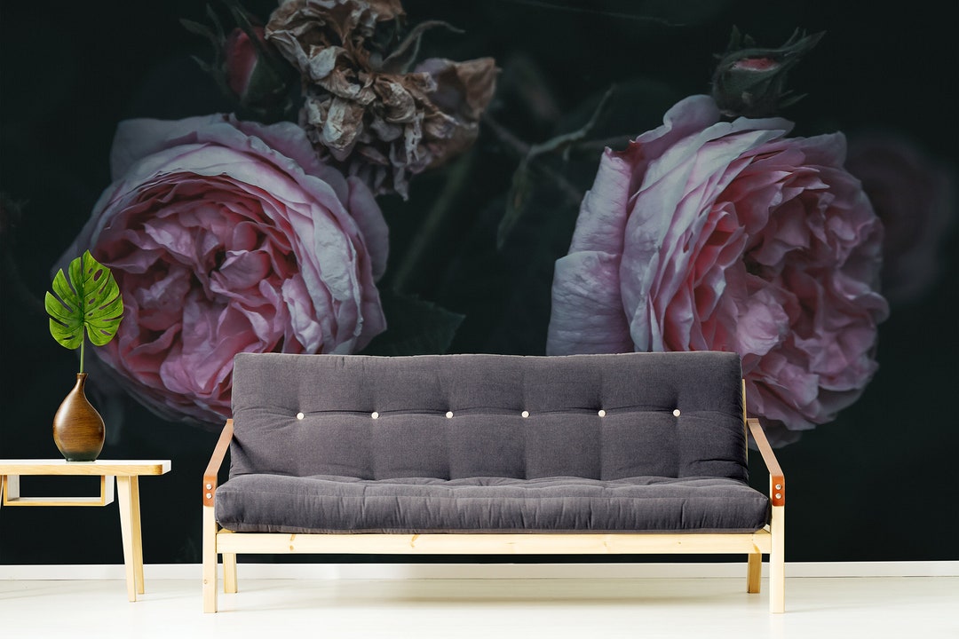 Photo Wallpaper With Pink Peonies, Self Adhesive, Peel and Stick Wall ...