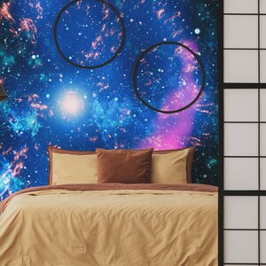 Space Nebula Wallpaper Self Adhesive Peel and Stick Wall - Etsy