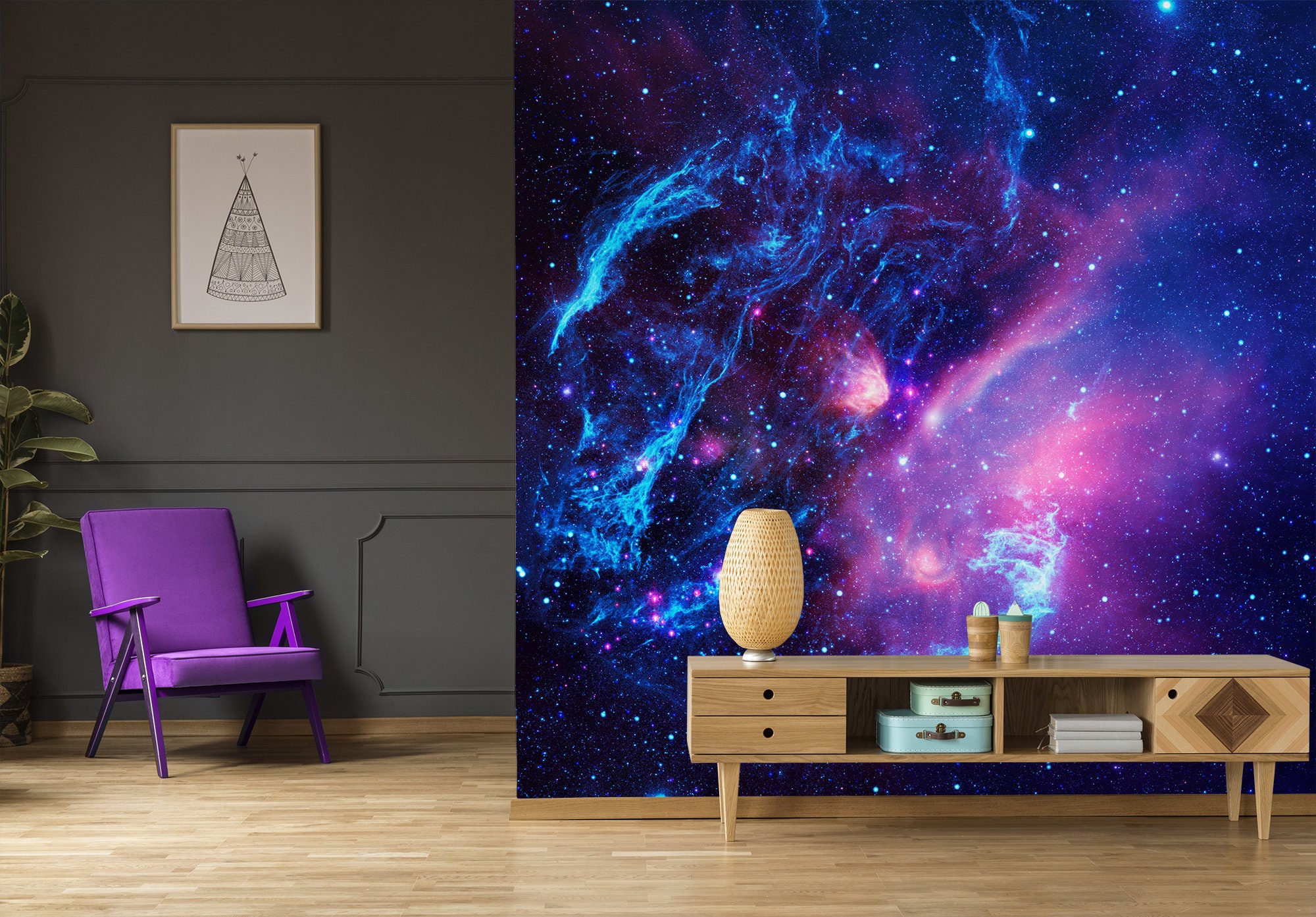 Outer Space Wallpaper Self Adhesive Peel and Stick Wall - Etsy