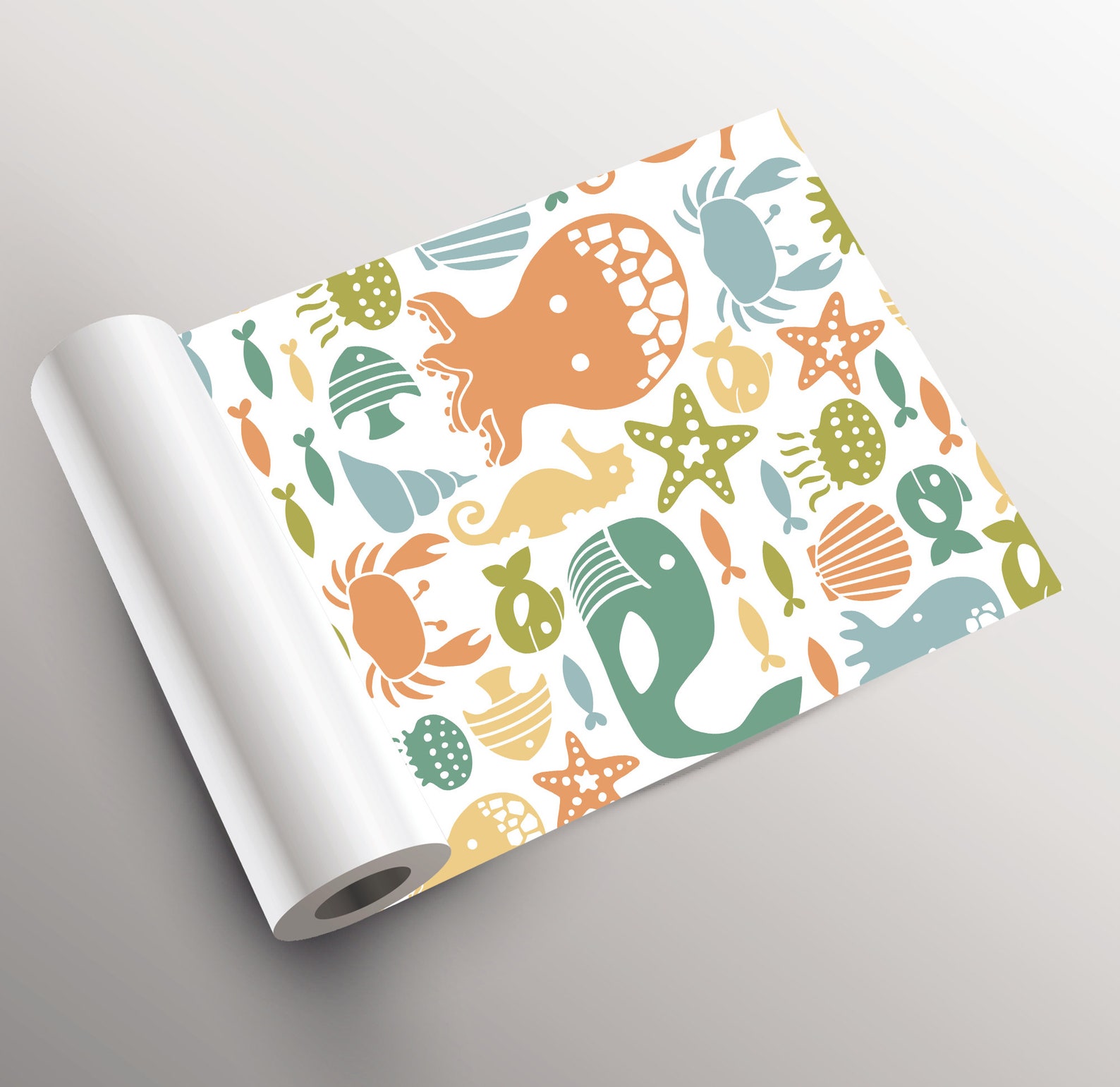 Wallpaper With Sea Animals Pattern Wallpaper for Kids Self - Etsy