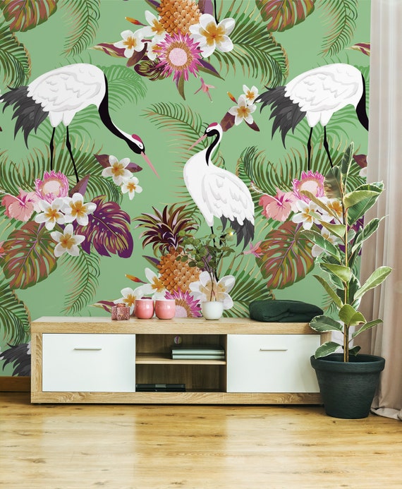 Wallfluent Vinyl Tegels - Bloemenmotief in Een Cirkel Wand PVC Tegels - 60 cm x 30 cm