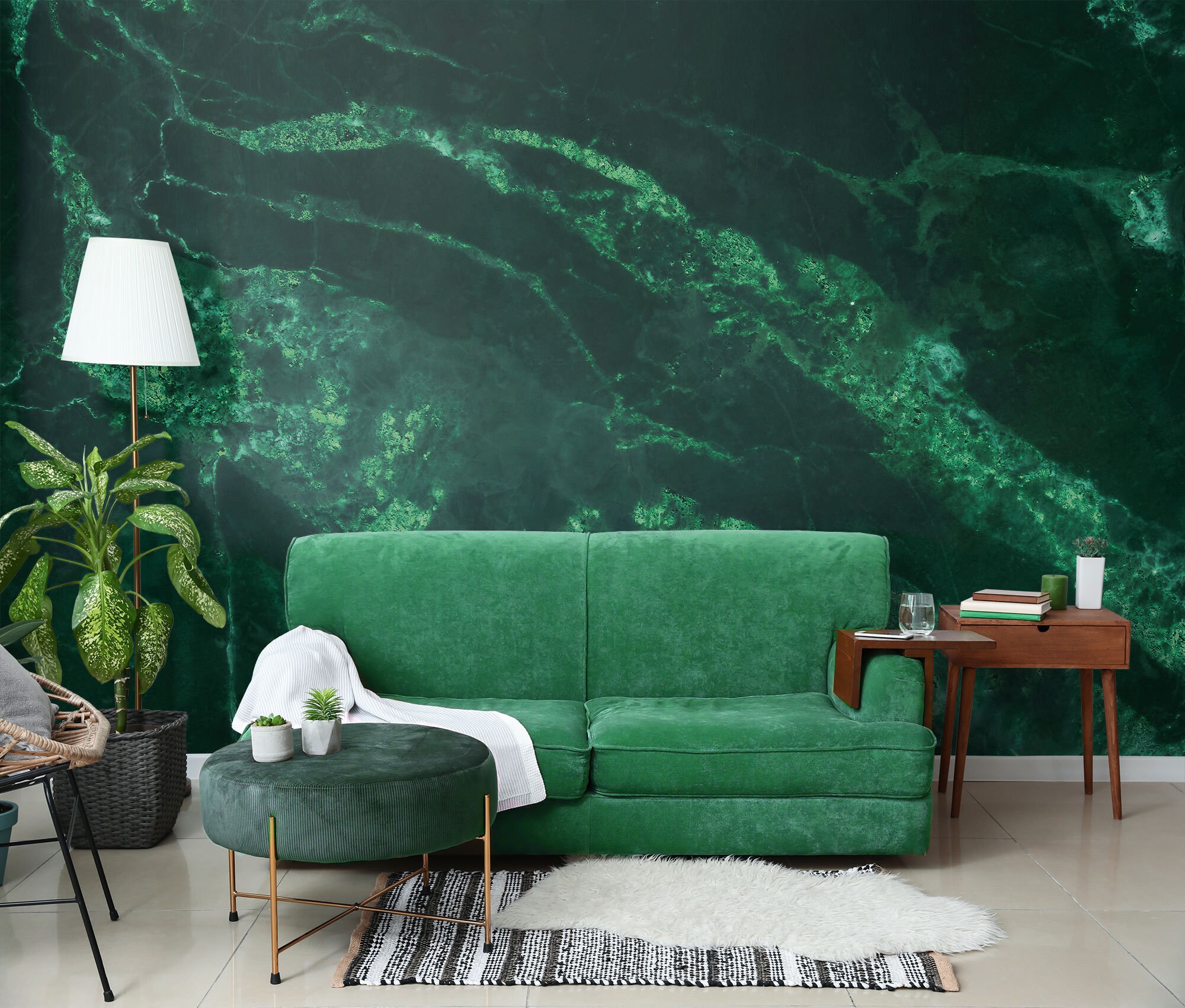 Dark Emerald Green Marble Wallpaper || Self Adhesive, Peel and Stick ...