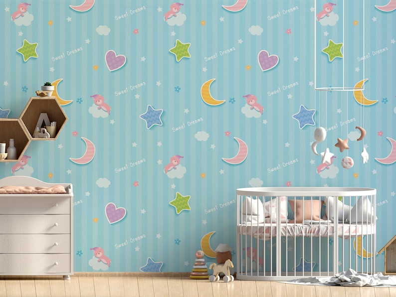 Sweet dreams wallpaper peel and stick wall mural Wallpaper for kids self adhesive