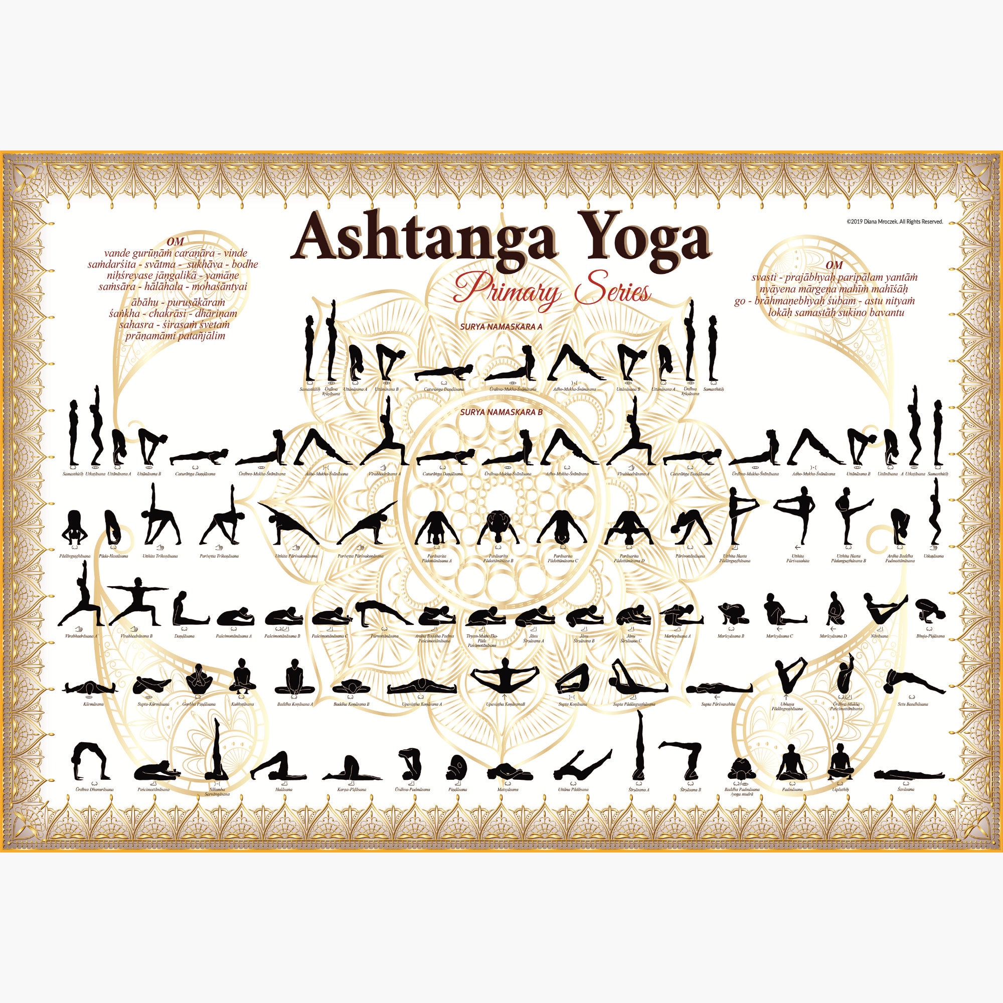 Ashtanga Primary Series-digital File-yoga Cheat Sheet-yoga Australia ...