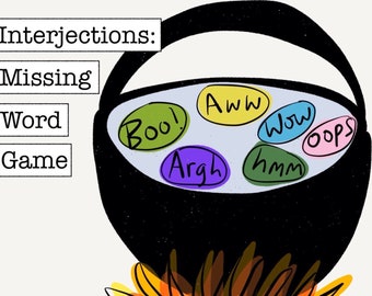 Interjección (Wow, Hmm, Boo, etc.) Juego de palabras gramaticales - Montessori- Imprimible- Materiales para profesores