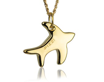 18kt yellow Gold Chain Swallow Necklace