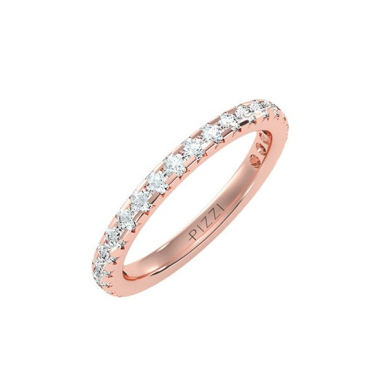 Anello Eternity in Oro Rosa 18k con diamanti naturali da 0,75