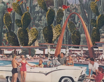 Desert Hangout - Collage Art Print