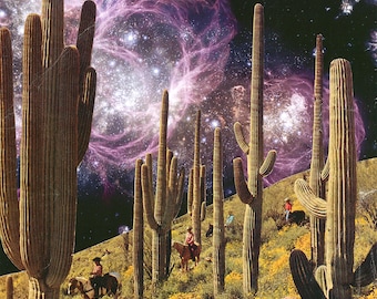 The Travelers - Collage Art Print