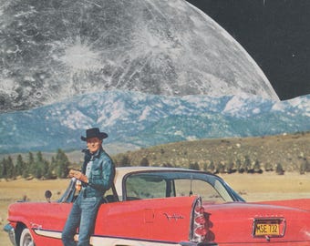 Movin' On - Collage Art Print