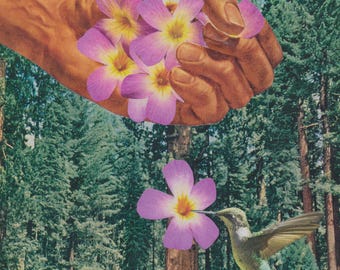 It's Springtime in the Forest - Collage Art Print