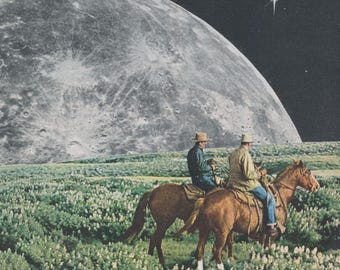 Cosmic Cowboys - Collage Art Print