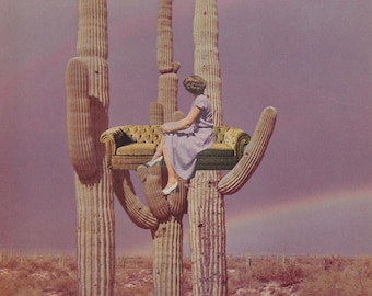Cactus Lounge - Collage Art Print