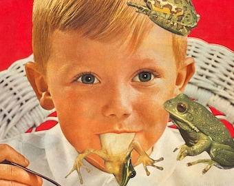 Frog Soup - Collage Art Print