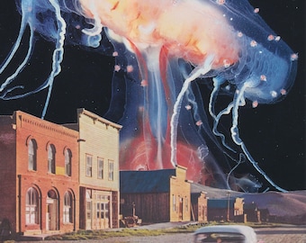 We Come from Stranger Times - Collage Art Print