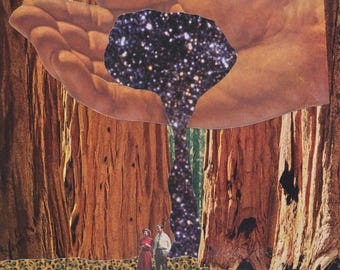 Zauberwald - Collage Kunstdruck
