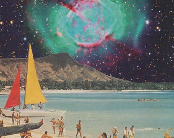 Another Cosmic Summer - Collage Art Print