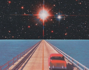 Highway to the Stars - Collage Art Print