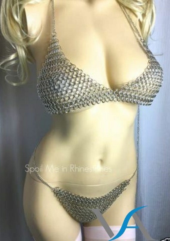 Chain Mail NEW VINTAGE Bra Bikini NICE LOOKING Harness Lingerie.