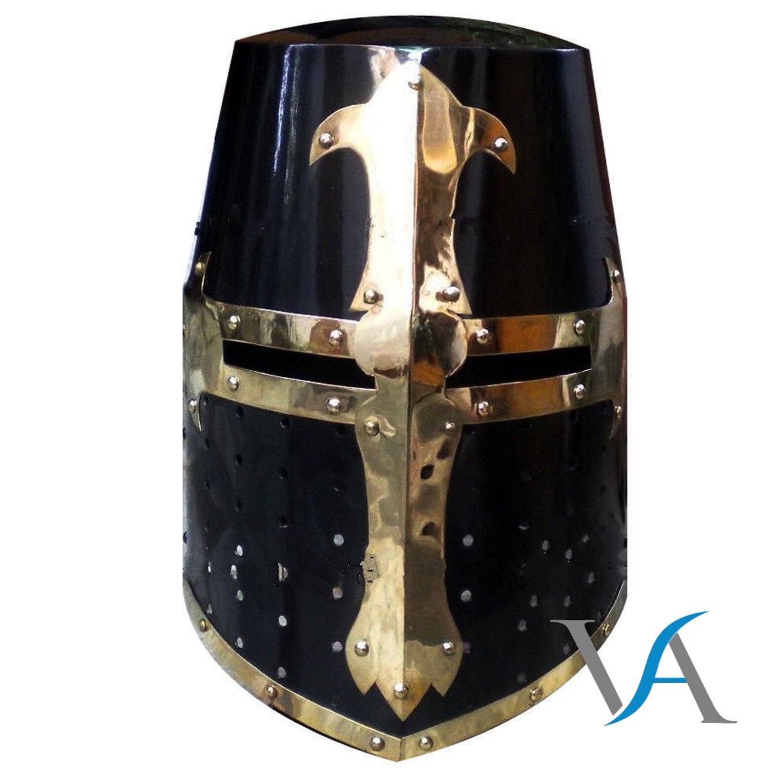 Medieval Crusader Helmet Templar Knight Helmet Black Finish Etsy