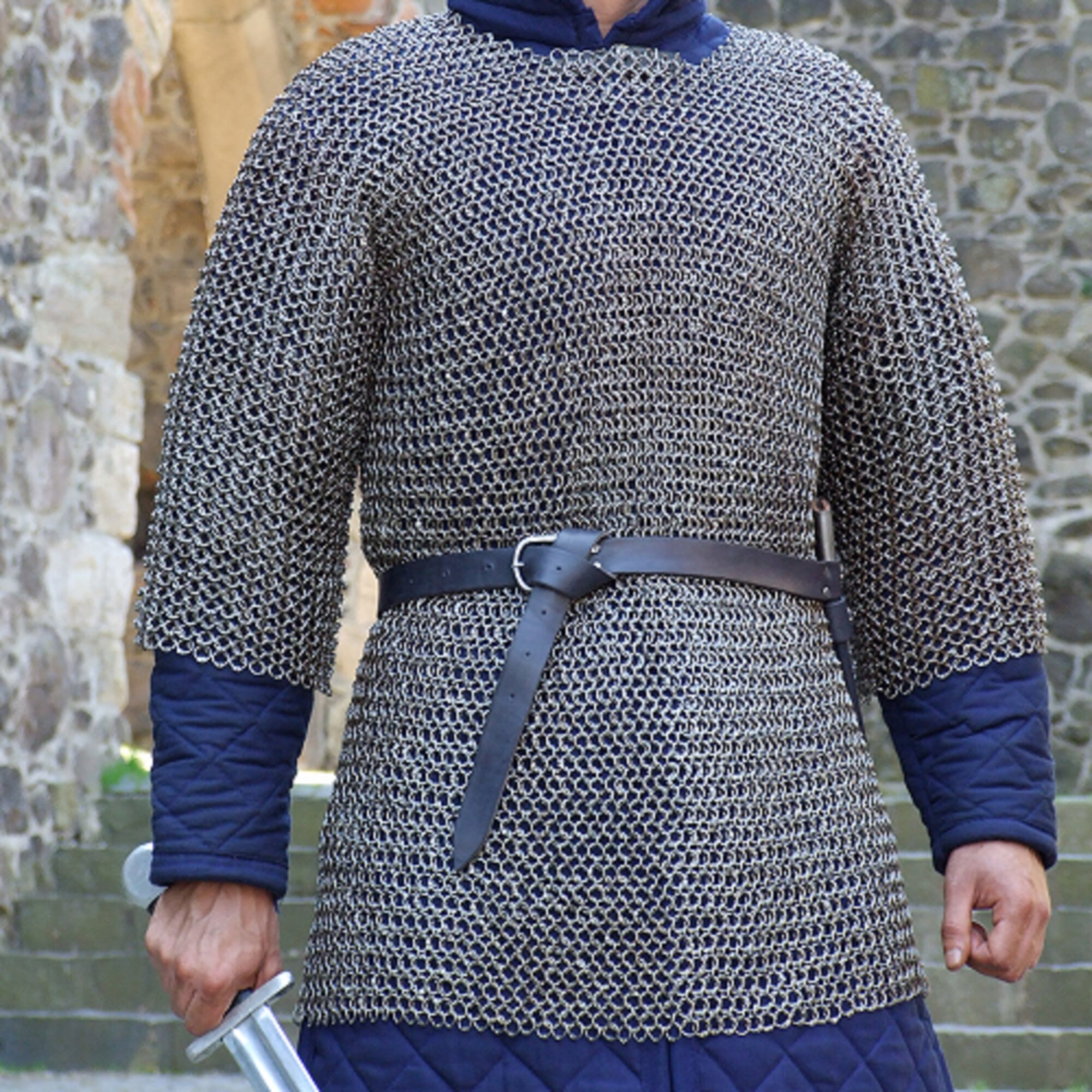 6 mm chain mail shirt Half Sleeve Round Riveted medieval Etsy