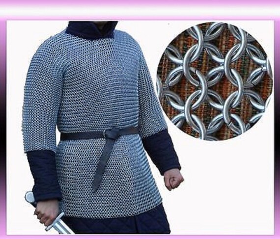 10MM CHAINMAIL HAUBERGEON BUTTED MILD STEEL SHIRT X-LARGE SHIRT BLACKED ARMOR 10MM CHAINMAIL HAUBERGEON BUTTED MILD STEEL SHIRT X-LARGE SHIRT BLACKED ARMOR