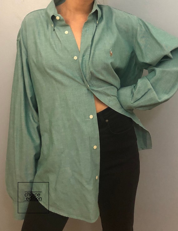 ralph lauren green button down