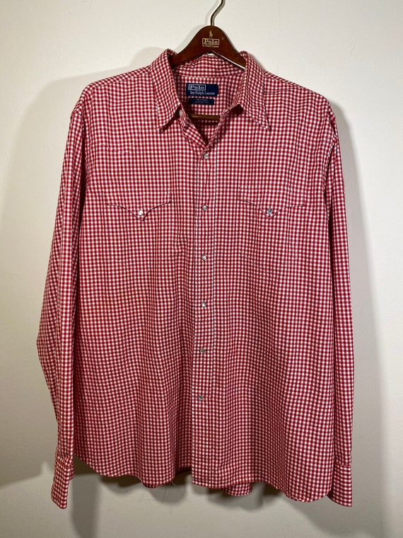 Vtg POLO by RALPH LAUREN Red White Western Classic
