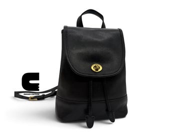 Sac à dos Coach vintage années 90 – Cuir de vachette véritable, fabriqué en République dominicaine, réf. E9Z - 9960
