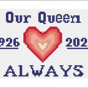 BelDarDesigns 14ct Cross Stitch Kit - Our Queen Always 1926-2022 - Queen Elizabeth II