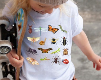 Kleinkind Bug Shirt, Insekten Shirts für Kleinkinder, niedliches Bug Shirt, Kinder Bug Liebhaber Shirt, Schmetterling Tee für Kleinkinder