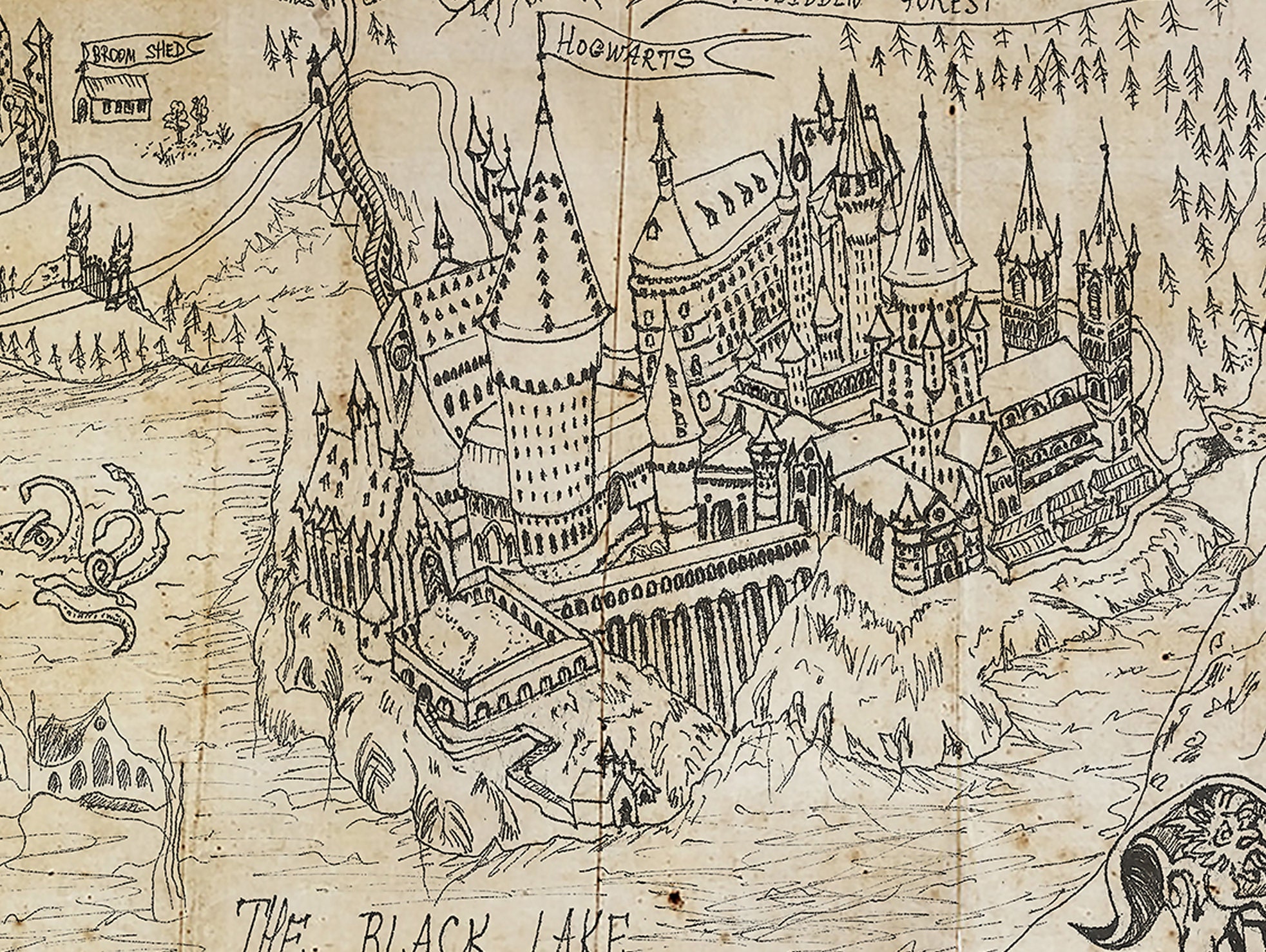 Hogwarts wall decor gift Marauders map print Harry pottery | Etsy