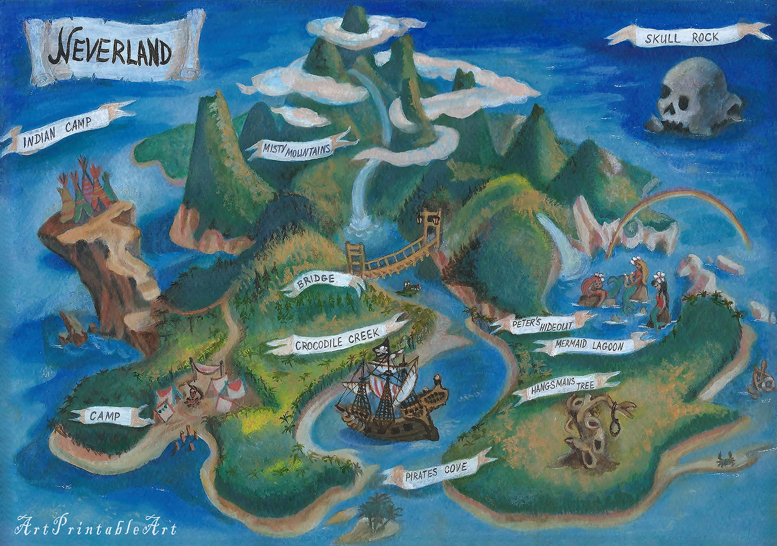 Nederland Map Funny Disney Pictures Neverland Map Peter Pan Art