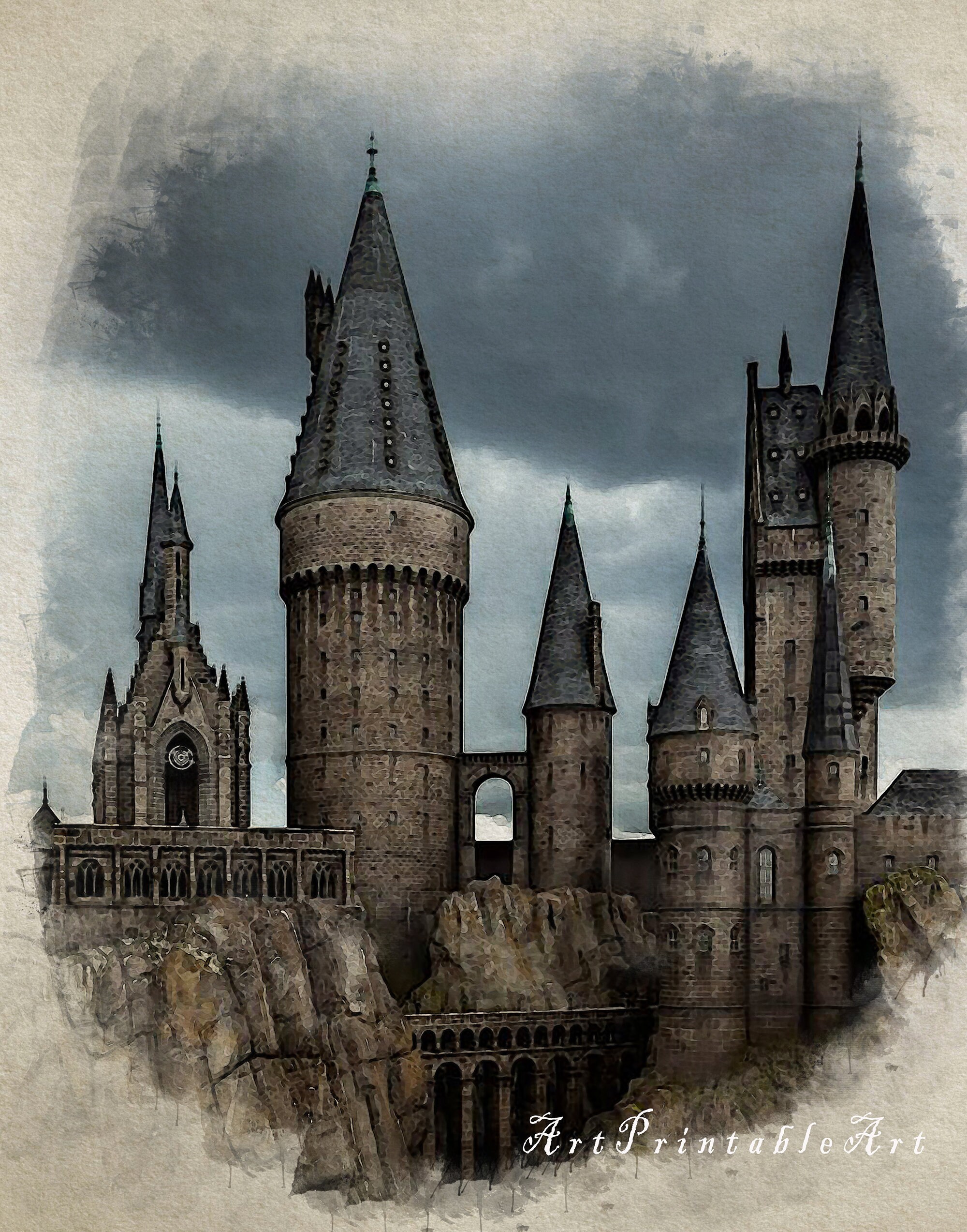 Harry poter dark academia prints Hogwarts wall decor Harry | Etsy