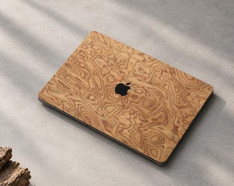 Natural Wood Macbook Skin: Unique Grain Texture Cover for Pro/Air Models
