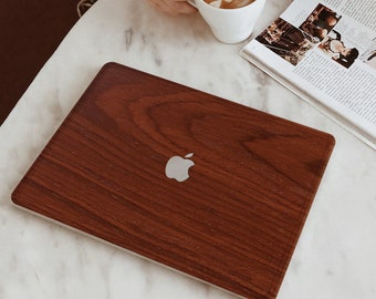 Red Wood Macbook Skin: Natural Texture, Eco Friendly Veneer Cover