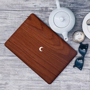 CRESCENT LOGO SKIN Wood thin Cover Decal Stiker Macbook Pro 16 Cover air 13 pro 15 14 M1 M2 M3 12 11 2021 2022 2023