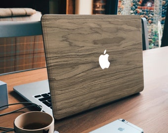 Walnut Wood MacBook Skin: Natural Greenish Carved Decal Eco Friendly Wood Veneer M1 M2 M3 M4 M5