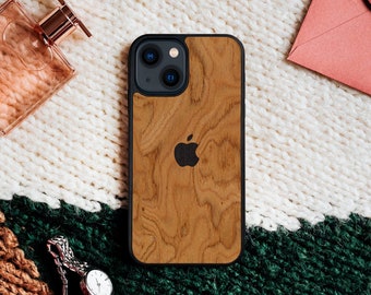 Root Wood iPhone Hülle Schutzhülle Wurzelholz Naturholz + schwarze Silikonhülle iPhone 15 14 13 12 11 X mini pro max plus