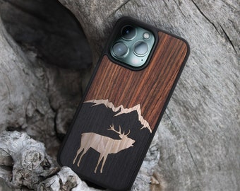 Wooden Moose iPhone Case: Protective Wood Veneer Phone Cover