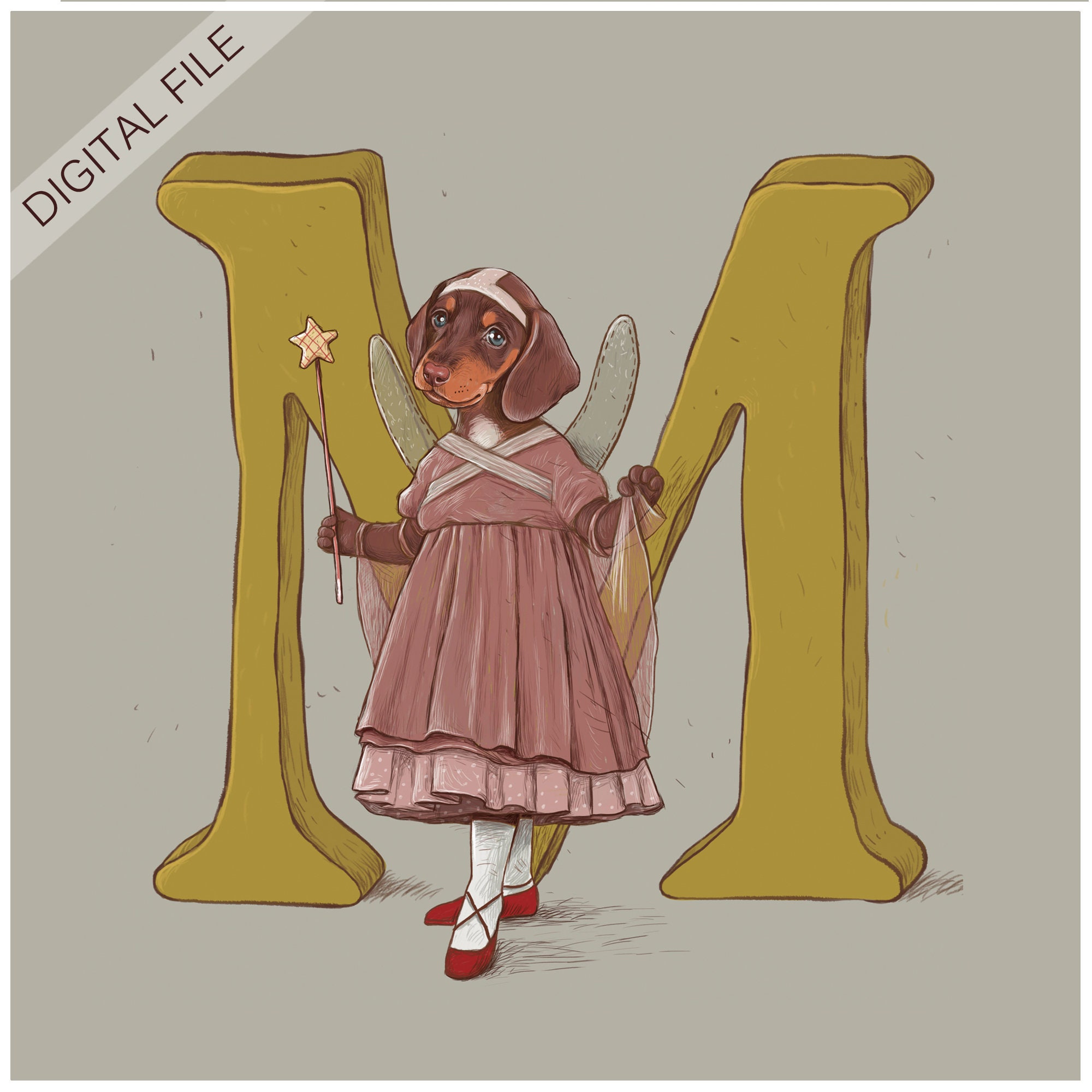 Letter M Print | Letter Poster Print | Digital Download Decorative ...