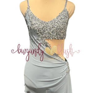 grey contemporary dance dress Costume corset bridesmaid dress