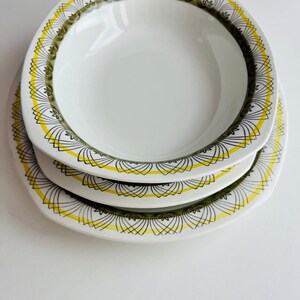 Upsala-Ekeby Gefle Aladdin Serving Dish Set, Handpainted Scandinavian Pottery, MCM Boho Style