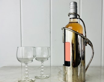 Vintage Silver Plated Wine Caddy, Hollywood Regency Barware