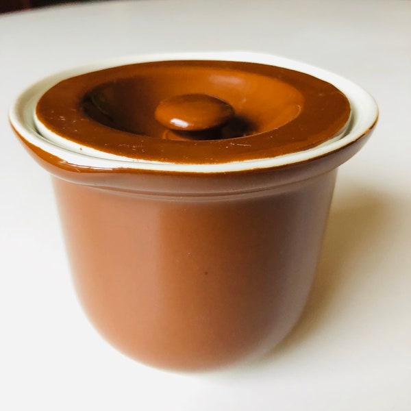 Small Brown Hall Crock, Vintage Hall 470 crock, Made in USA, Excellent Condition, Small Pottery Crock