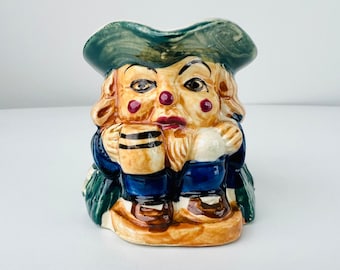 Vintage Jester Toby Jug character jug miniature hand painted creamer collectible ceramic made in Japan Unmarked, vintage home decor