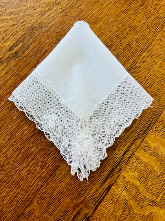 Vintage Wedding Handkerchiefs Set of 3, hand made… - image 4